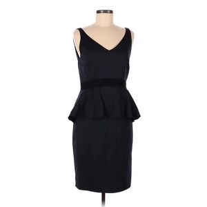 Piazza Sempione Navy V-Neck Cocktail Dress with Peplum - Size 44 / US 8